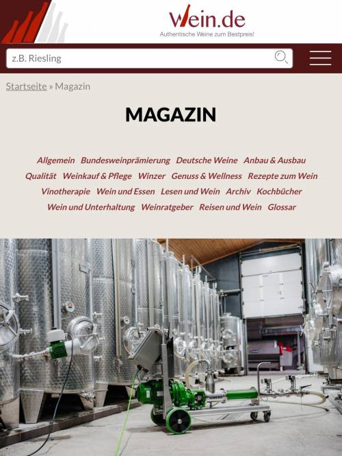 Wein.de - Artikel Mathias Beck und Schneider Maschinenbau GmbH 